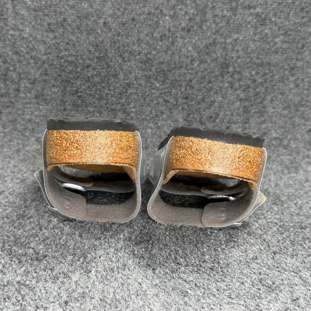 Birkenstock‎ Arizona Slide Sandals Women's 9 Grey Patent Leather Slip On Buckle